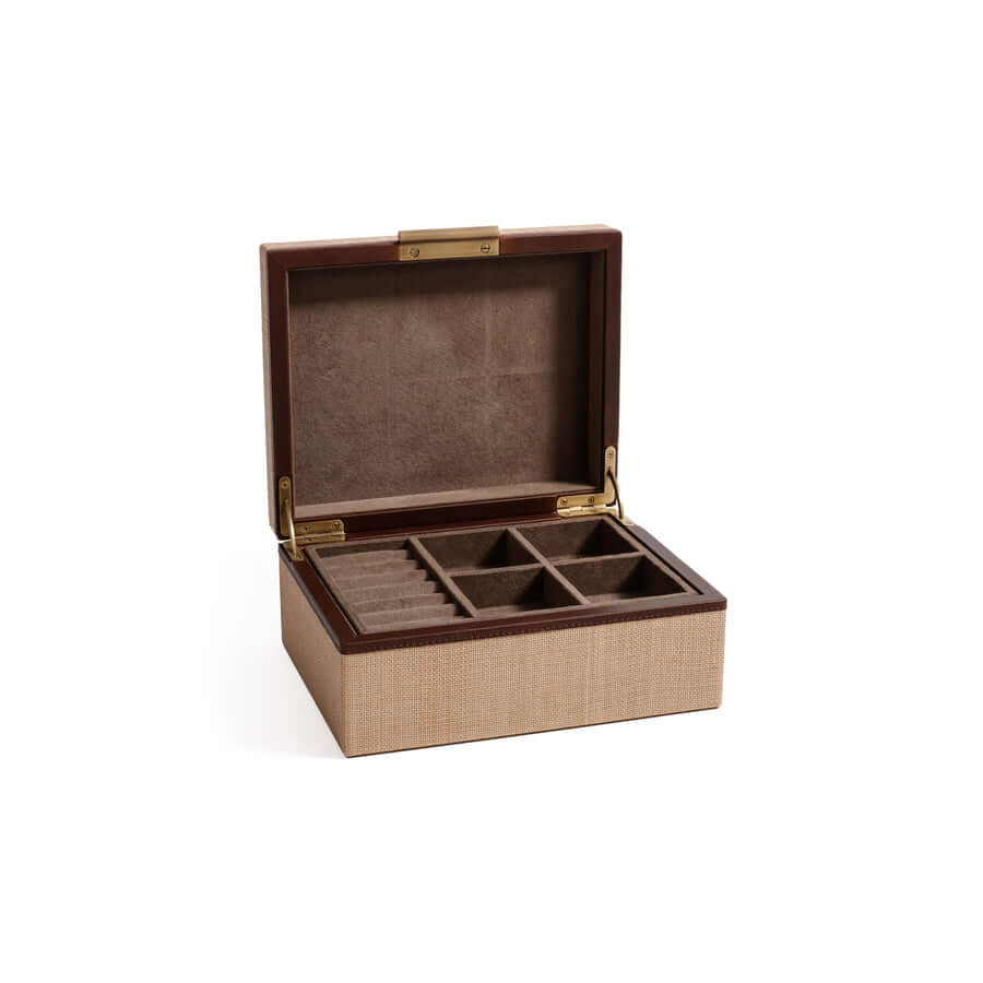 Linea Raffia with Leather Trim Jewelry Box - Jewelry Boxes by Carlyle Avenue