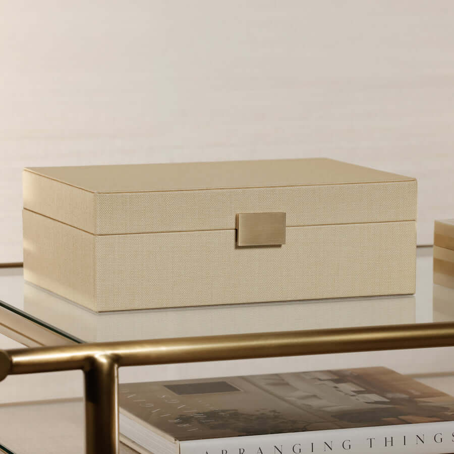 Linea Light Natural Raffia Jewelry Box