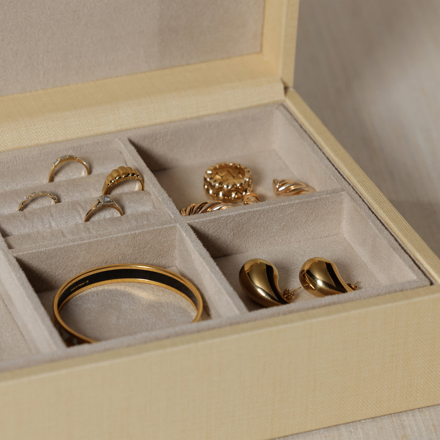 Linea Light Natural Raffia Jewelry Box