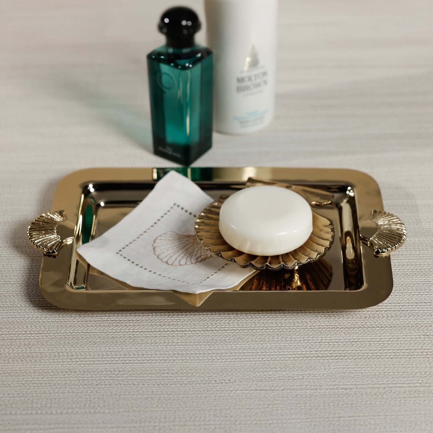 Cap Ferrat Fan Shell Design Serving Tray - Tray by Carlyle Avenue