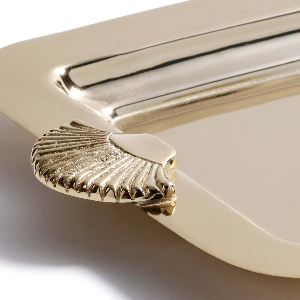 Cap Ferrat Fan Shell Design Serving Tray - Tray by Carlyle Avenue