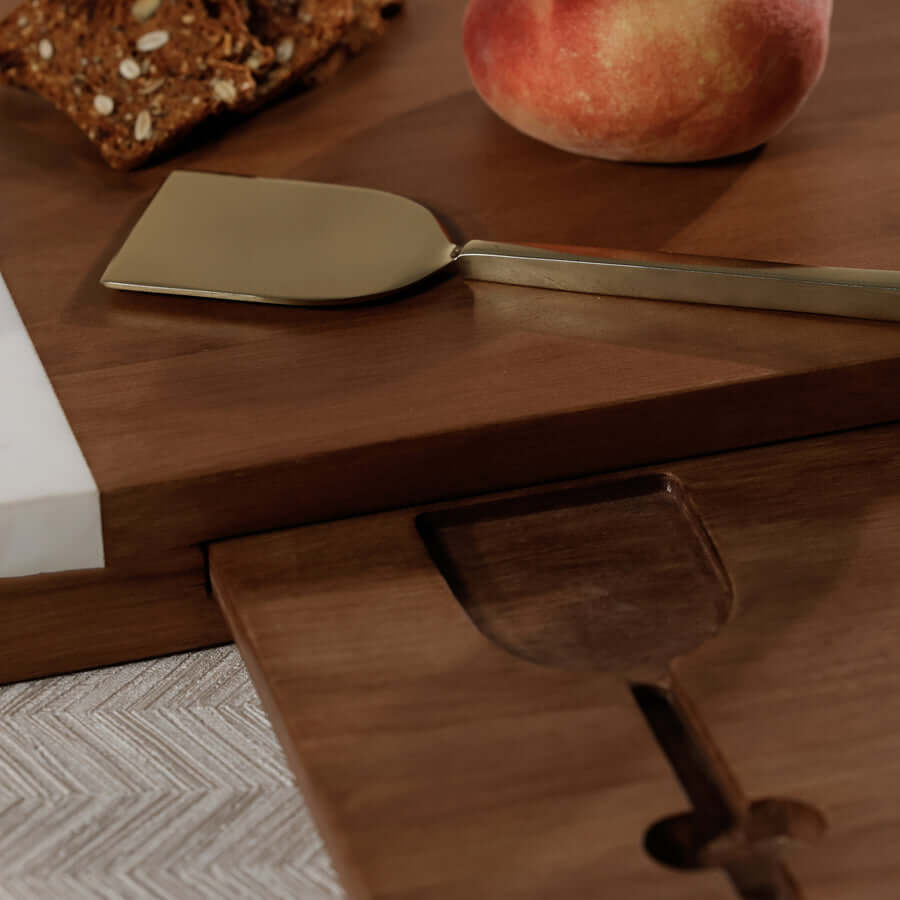 Marble & Mango Wood Charcuterie Board with Serving Tool Set