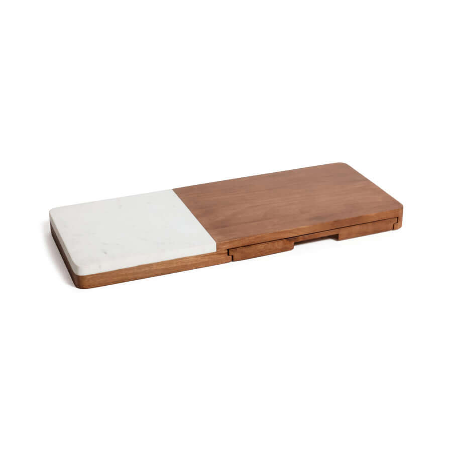 Marble & Mango Wood Charcuterie Board with Serving Tool Set