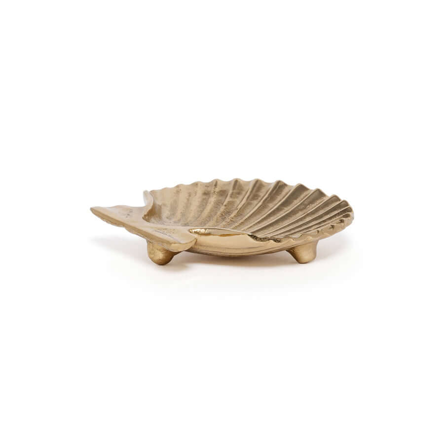 Raw Gold Sanibel Shell Tray, Set of 2