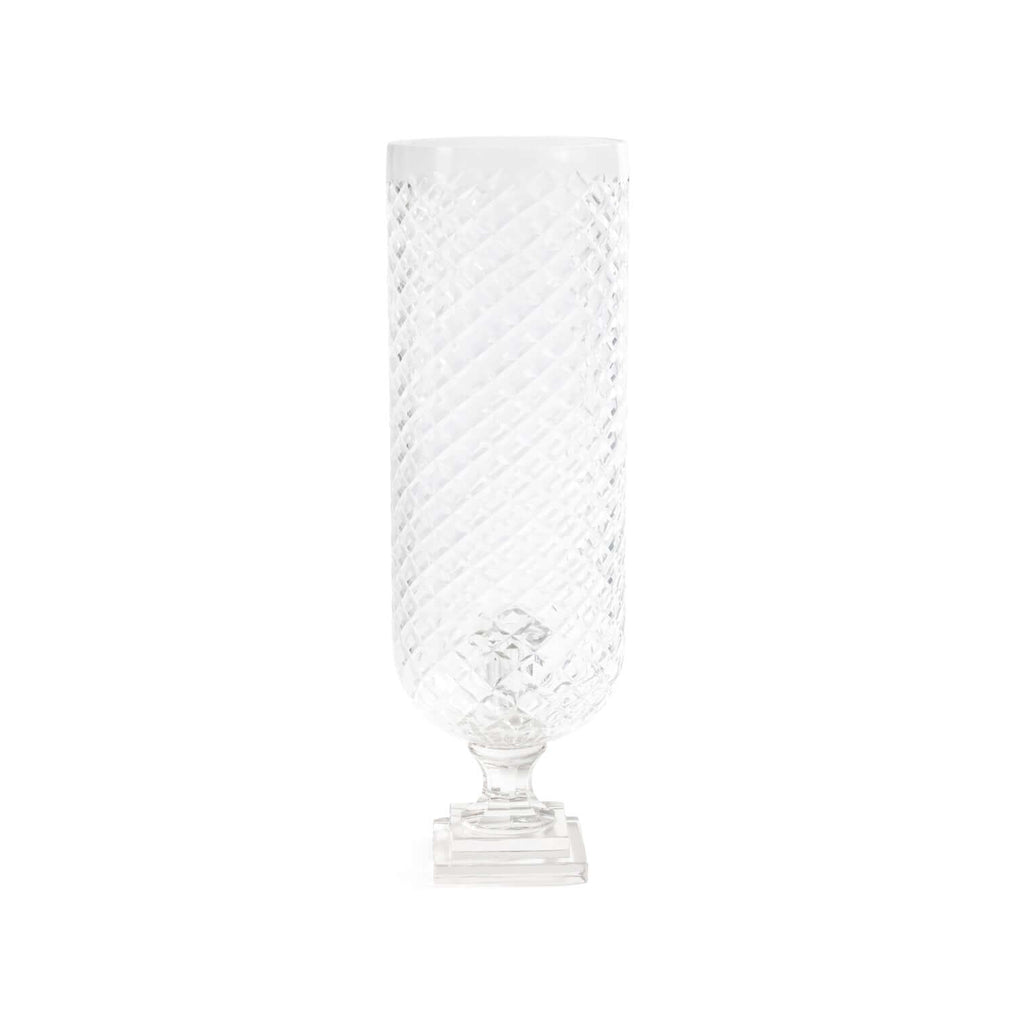 Maison de Verre Diamond Cut Glass Hurricane Taper Holder - CARLYLE AVENUE