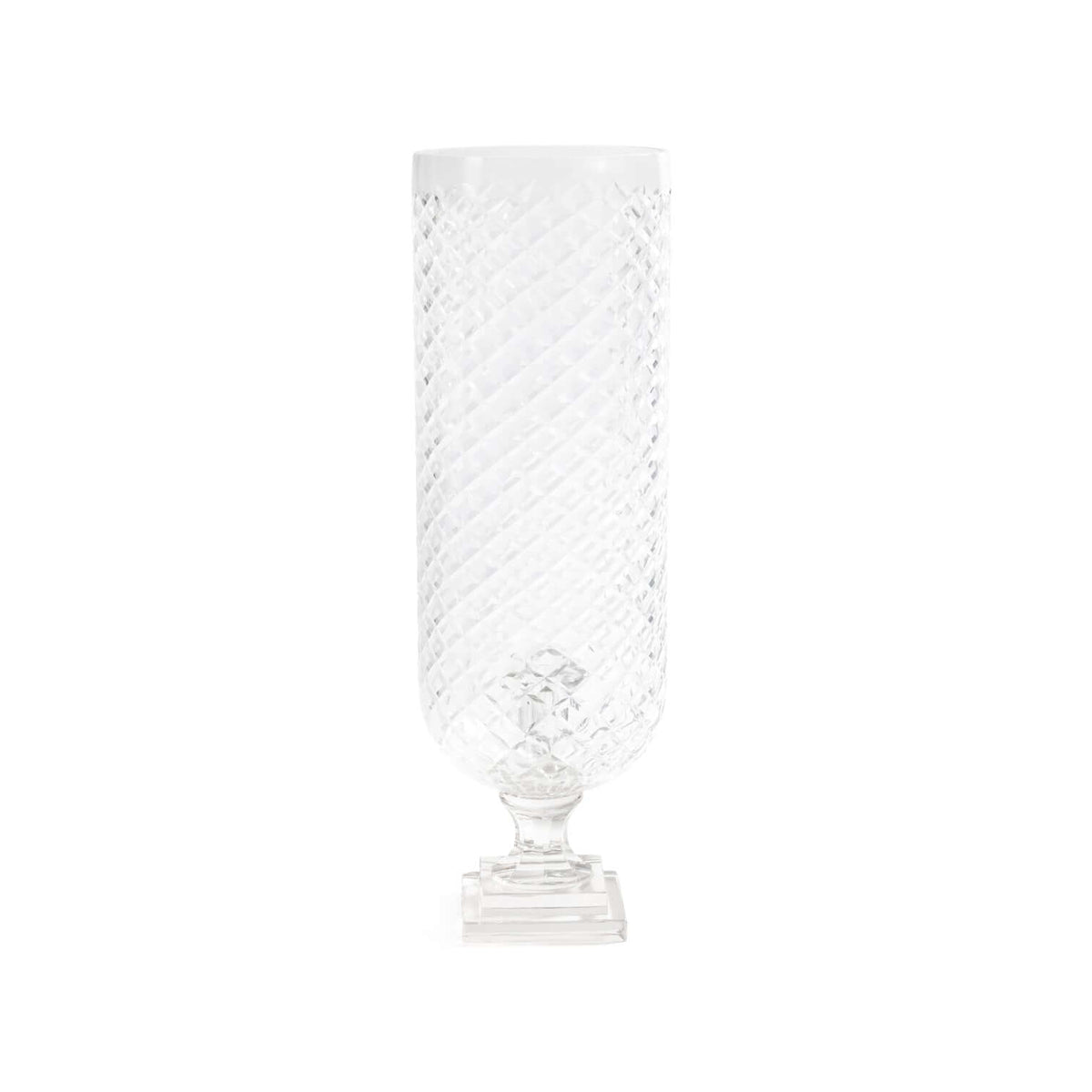 Maison de Verre Diamond Cut Glass Hurricane Taper Holder - CARLYLE AVENUE