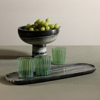 Oval Marble Serving Tray - Black Panda Marble