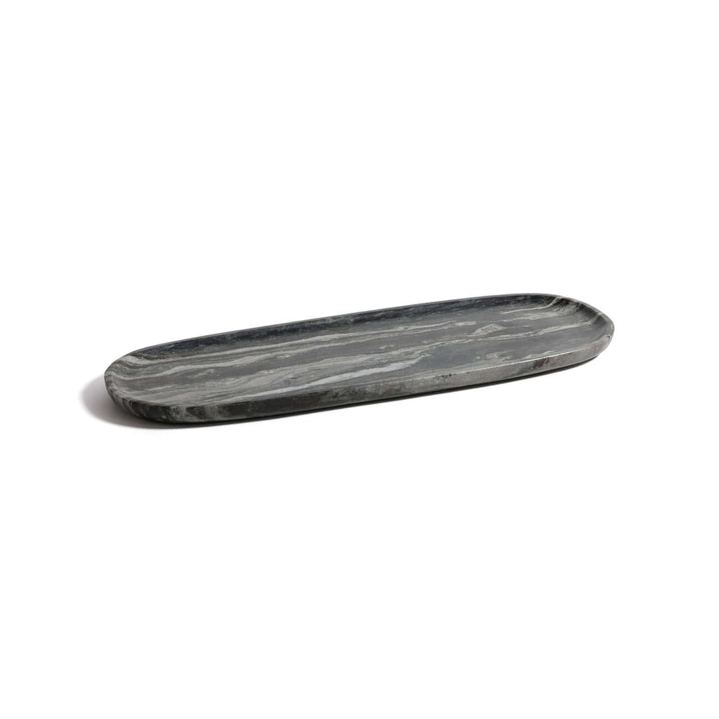 Oval Marble Serving Tray - Black Panda Marble
