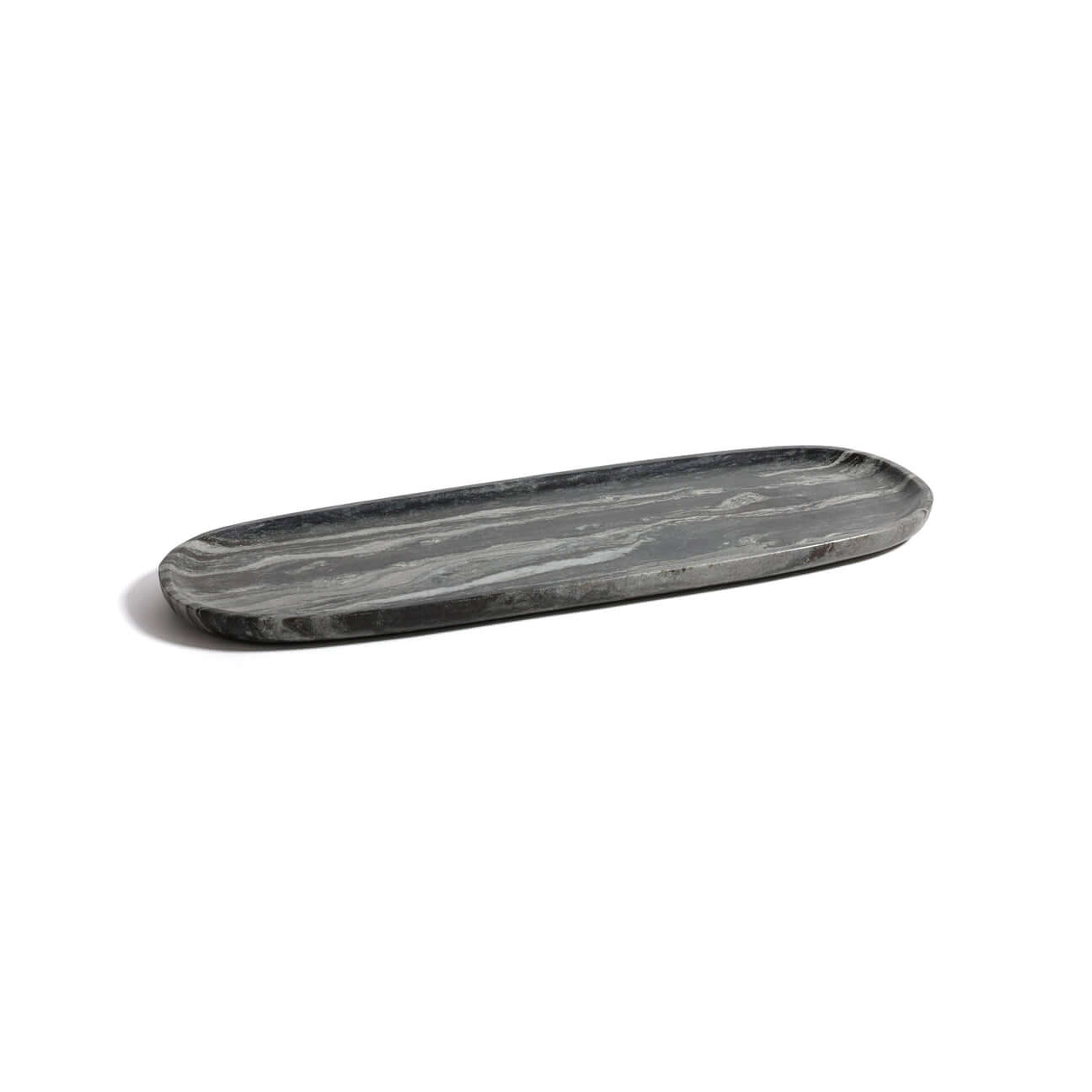 Oval Marble Serving Tray - Black Panda Marble