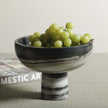 Black Panda Marble Footed Bowl