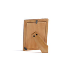 Lagos White Bone & Chiseled Horn Inlaid Photo Frame back view showcasing its stand and locking mechanism.