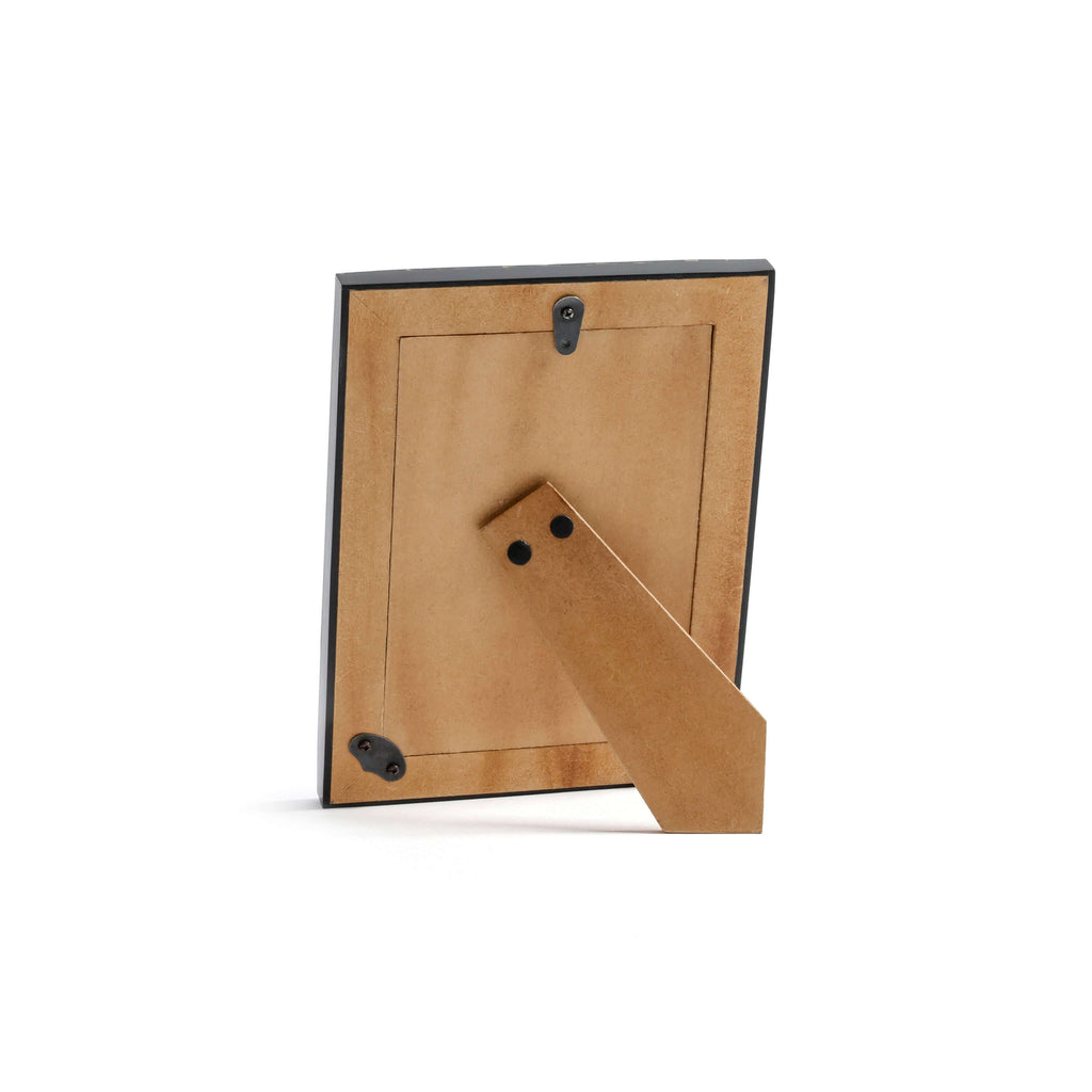 Mamounia Black Resin with Small Chiseled Horn Design Photo Frame - Photo Frames by Carlyle Avenue