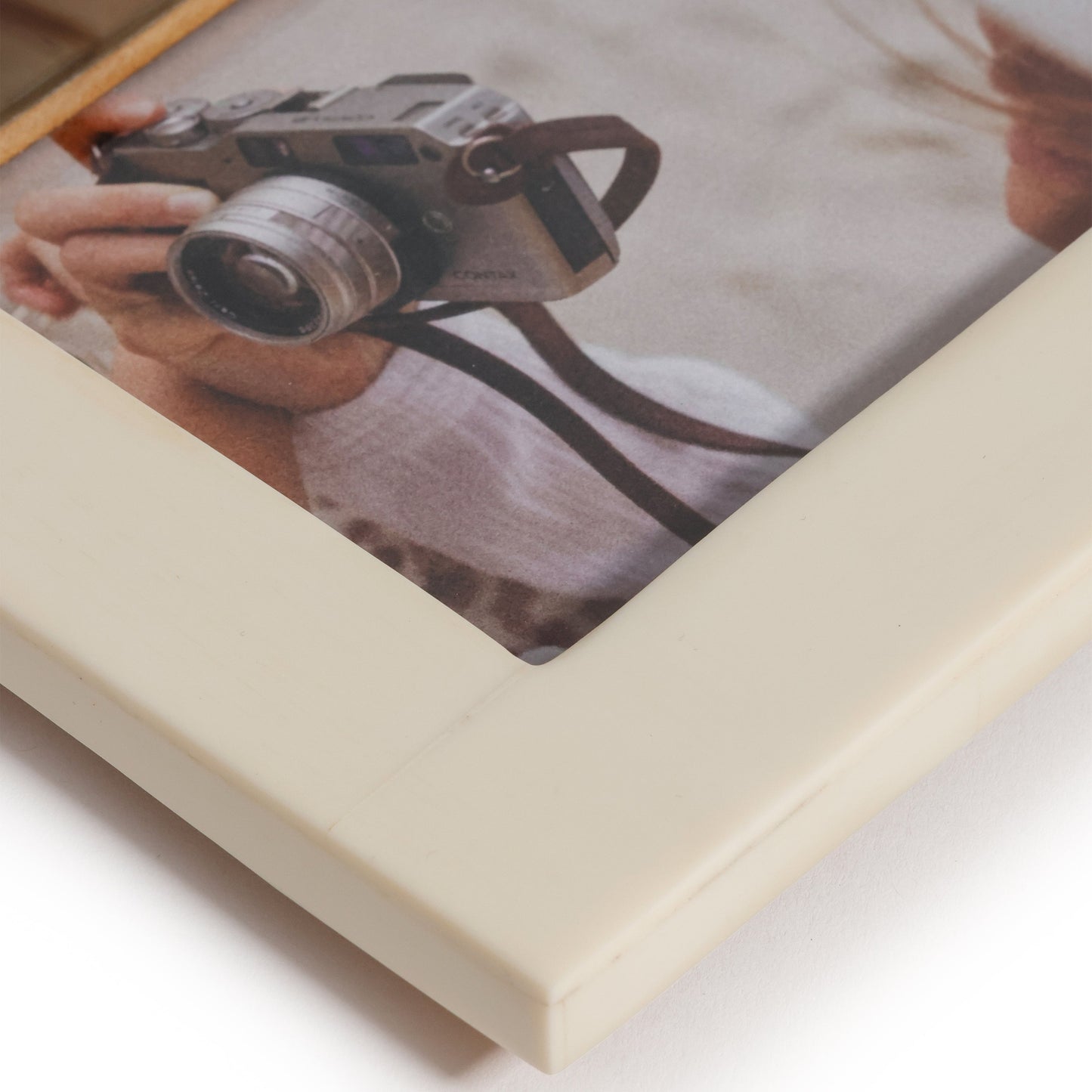 White Horn and Ivory Resin Photo Frame