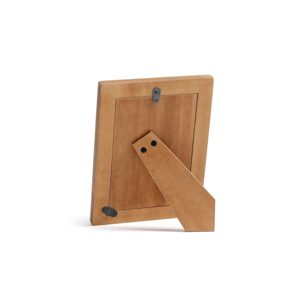 Dune Natural and Bleached White Bone Photo Frame back view showing stand and hanging options.