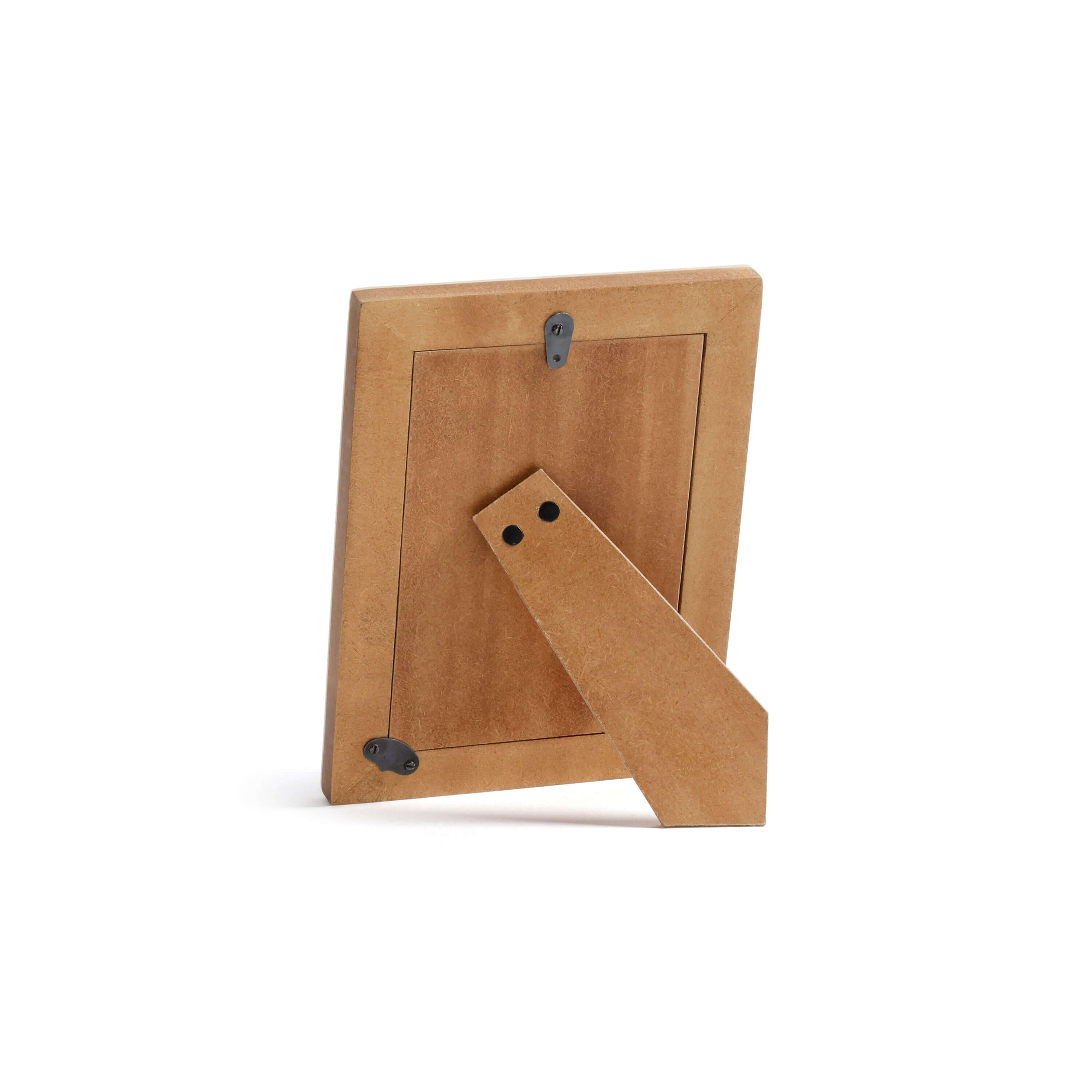 Dune Natural and Bleached White Bone Photo Frame back view showing stand and hanging options.