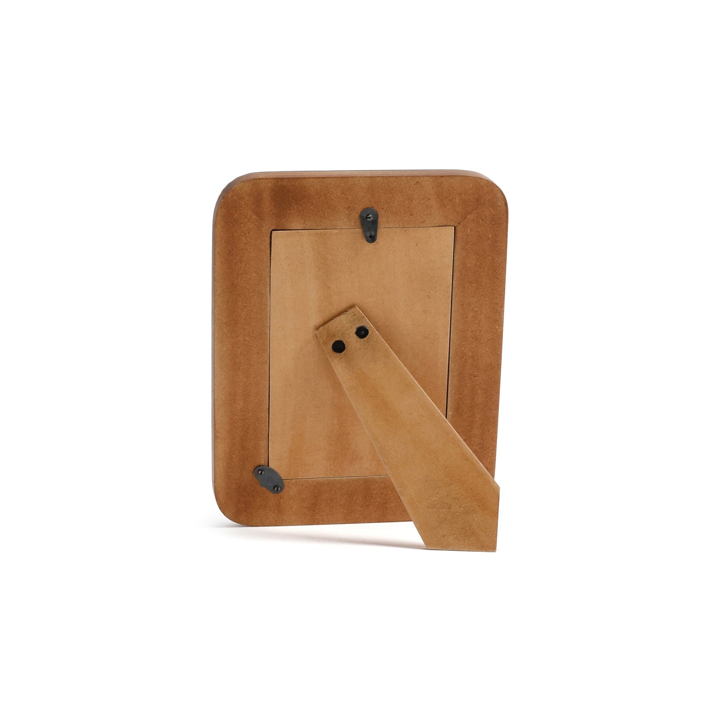 Black Resin Ribbed Photo Frame with Brass Accent