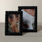 Vienna Black Resin Half Ball Overlay Photo Frame featuring glossy half-sphere details and modern design.