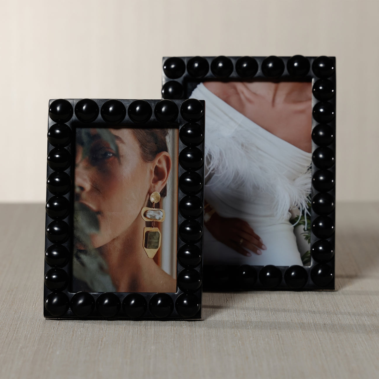 Vienna Black Resin Half Ball Overlay Photo Frame - Photo Frames by Carlyle Avenue