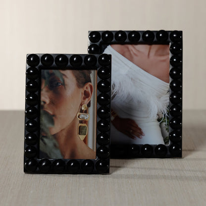 Vienna Black Resin Half Ball Overlay Photo Frame - Photo Frames by Carlyle Avenue