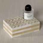 Antique White Bone Box with Chevron Pattern - Boxes by Carlyle Avenue
