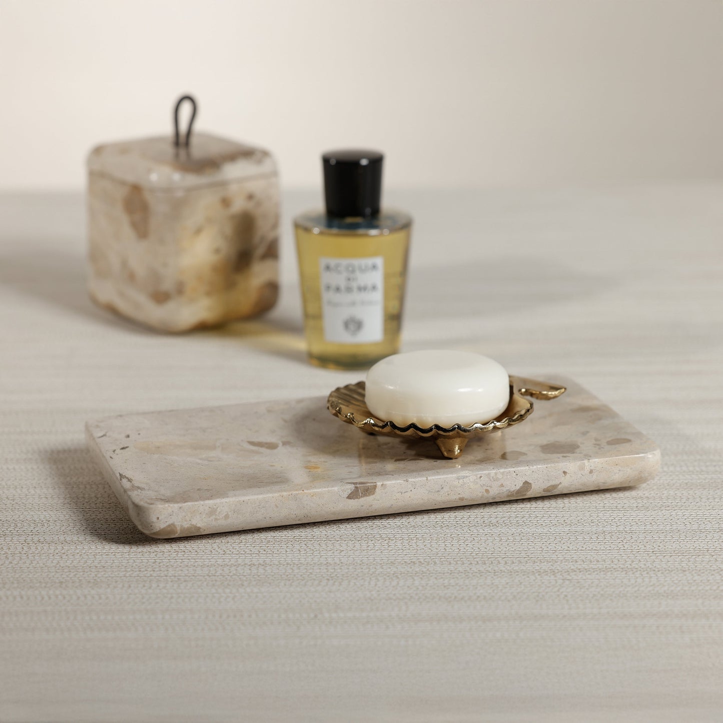 Crema Fossil Marble Bath Collection