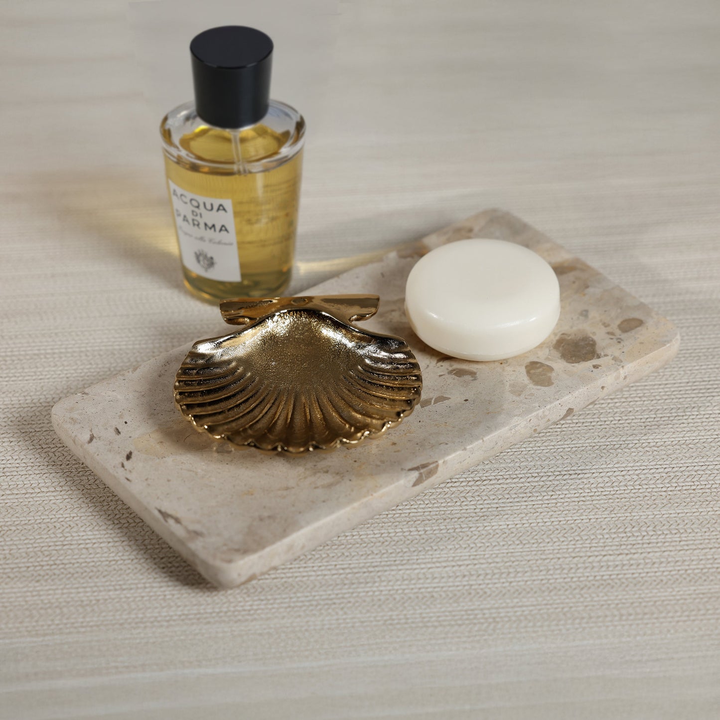 Crema Fossil Marble Bath Collection
