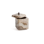 Crema Fossil Marble Bath Collection lidded jar showcasing natural marble in warm cream tones.