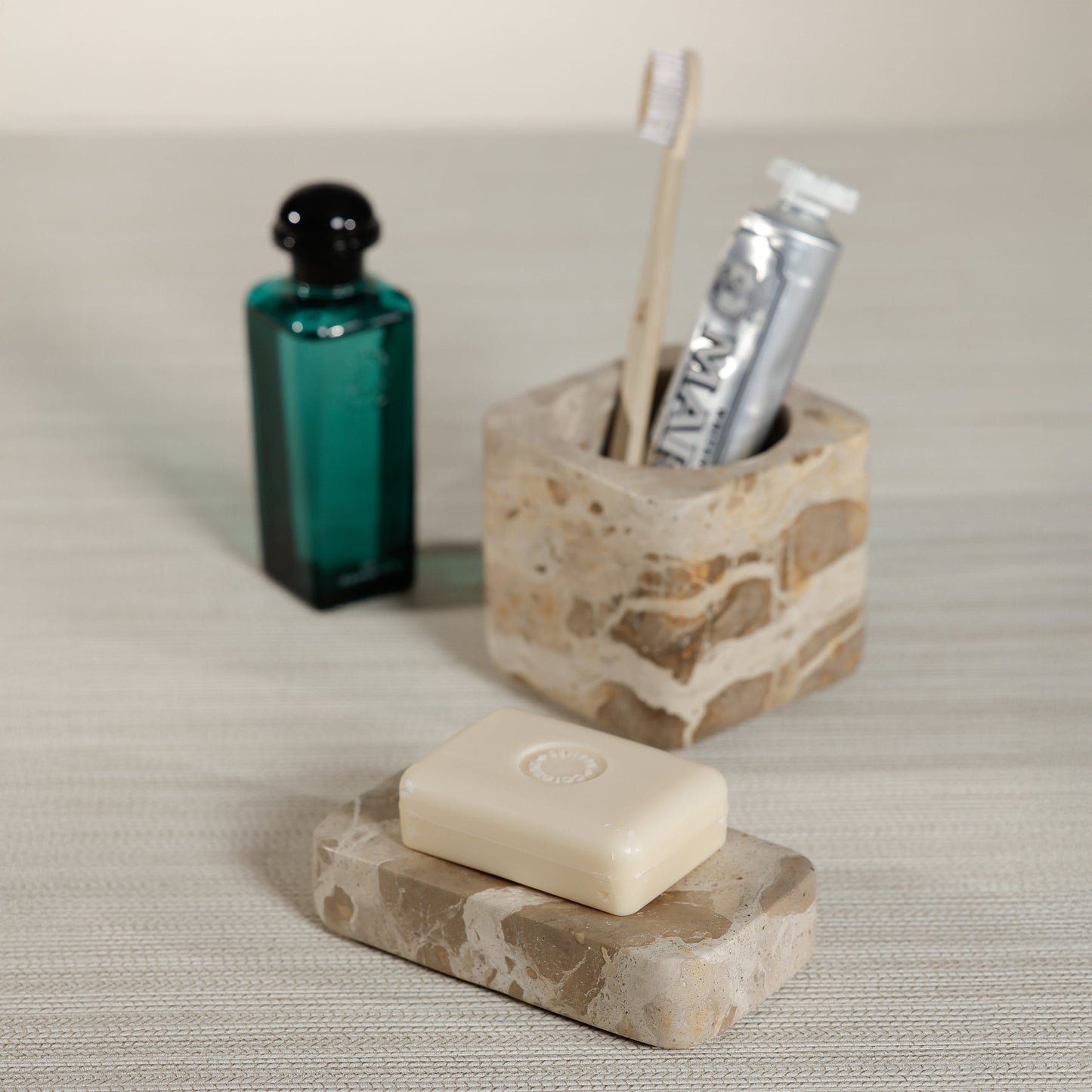 Crema Fossil Marble Bath Collection