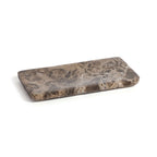 Marrón Emperador Marble Bath Collection vanity tray showcasing rich brown marble with elegant natural veining.