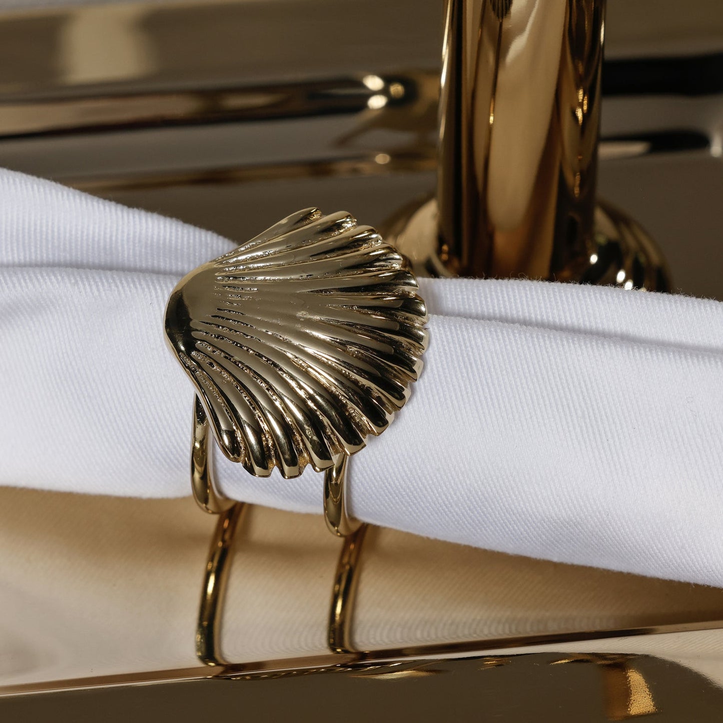 Cap Ferrat Fan Shell Napkin Ring - Set of 4 - CARLYLE AVENUE