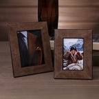 Saint-Gervais Suede Leather Photo Frame