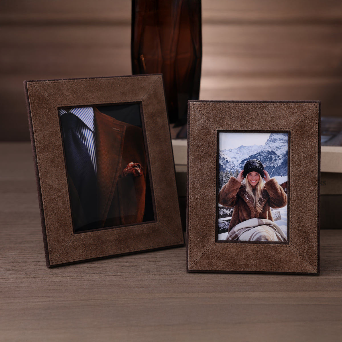 Saint-Gervais Suede Leather Photo Frame