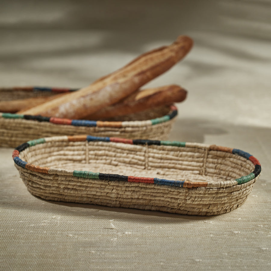 Tropezina Coiled Raffia Set of 2 Oval Baskets