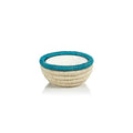 Martigues Coiled Abaca Condiment Bowl - Natural & Turquoise - Bowls by Carlyle Avenue