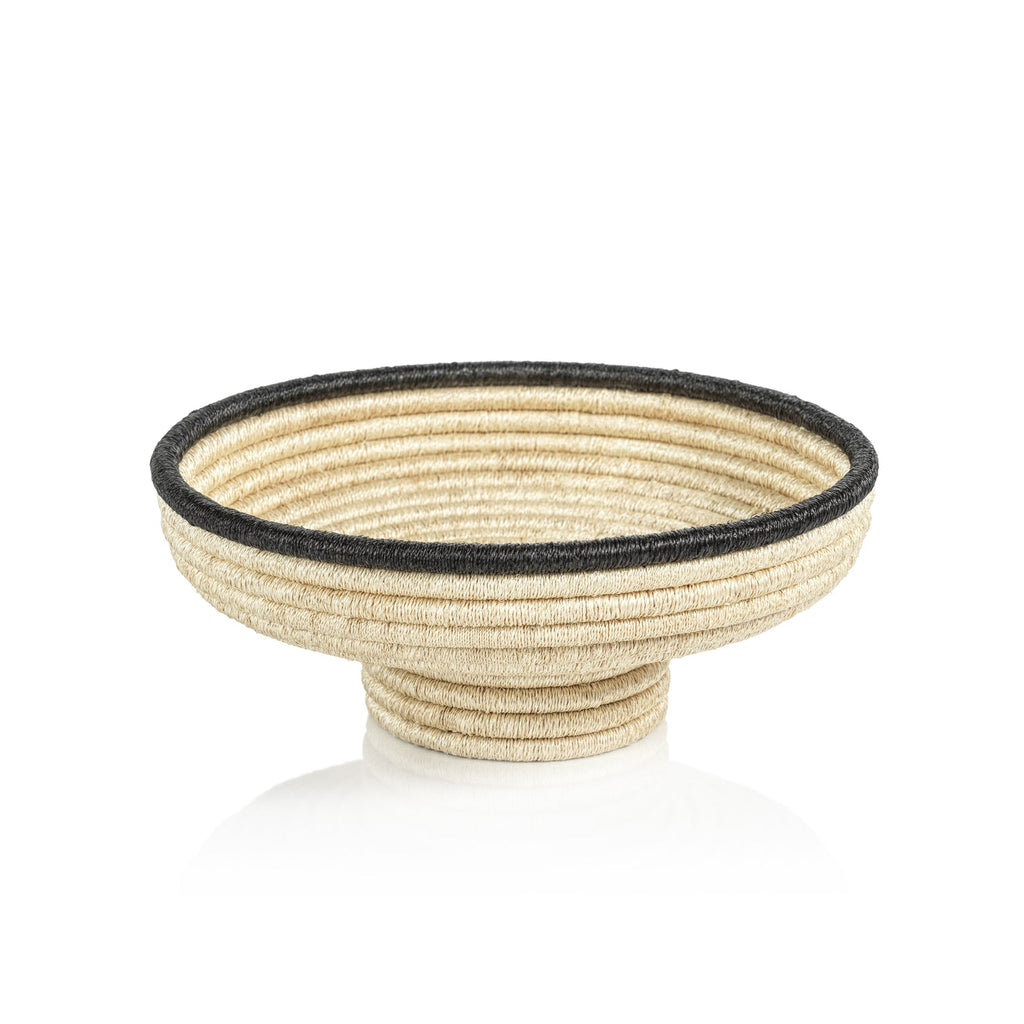 Martigues Coiled Abaca Footed Bowl - Small - Decorative Bowls by Carlyle Avenue