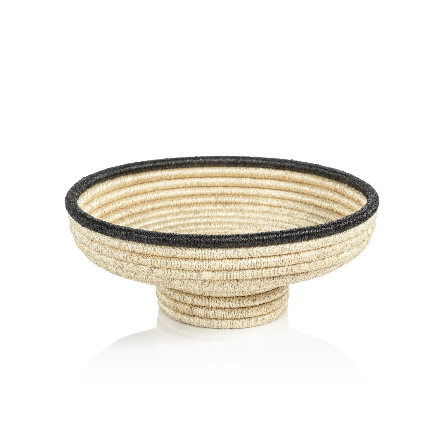 Martigues Coiled Abaca Footed Bowl - Small - Decorative Bowls by Carlyle Avenue