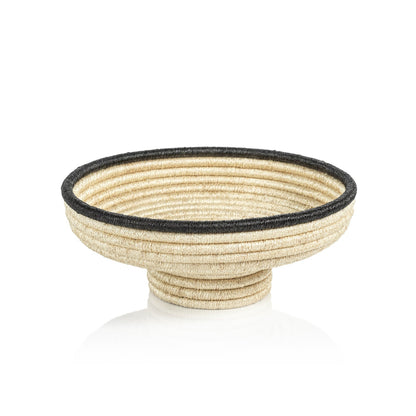 Martigues Coiled Abaca Footed Bowl - Small - Decorative Bowls by Carlyle Avenue