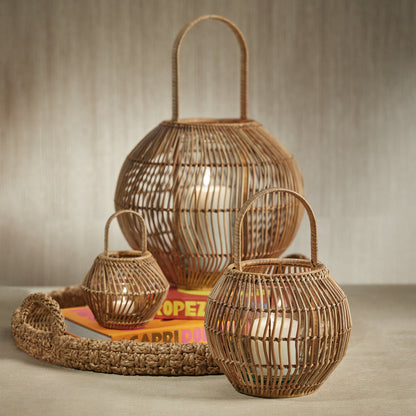 Portofino Rattan Woven Lantern - Lantern by Carlyle Avenue