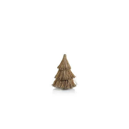 Abaca Rope All-Natural Tree with Champagne Glitter Trim - Christmas Trees by Carlyle Avenue