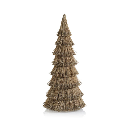 Abaca Rope All-Natural Tree with Champagne Glitter Trim - Christmas Trees by Carlyle Avenue
