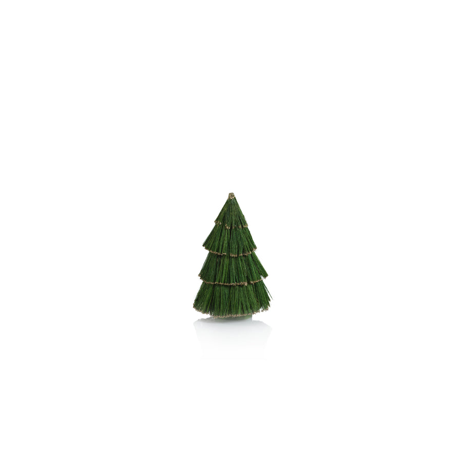 Tiger Grass Green Tree with Gold Glitter Trim