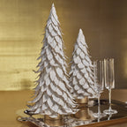 Natural White Leaf Tree with Gold Trim - Holiday Decor by Carlyle Avenue
