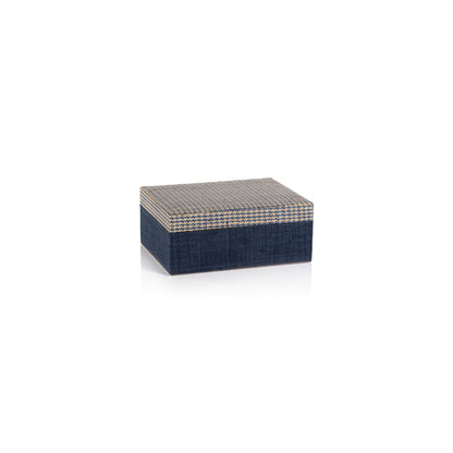 Blue & Natural Raffia Box - Boxes by Carlyle Avenue