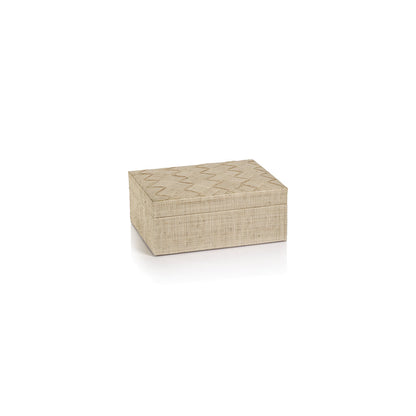 La Bocca Woven Raffia Box - Natural - Decorative Accessories by Carlyle Avenue