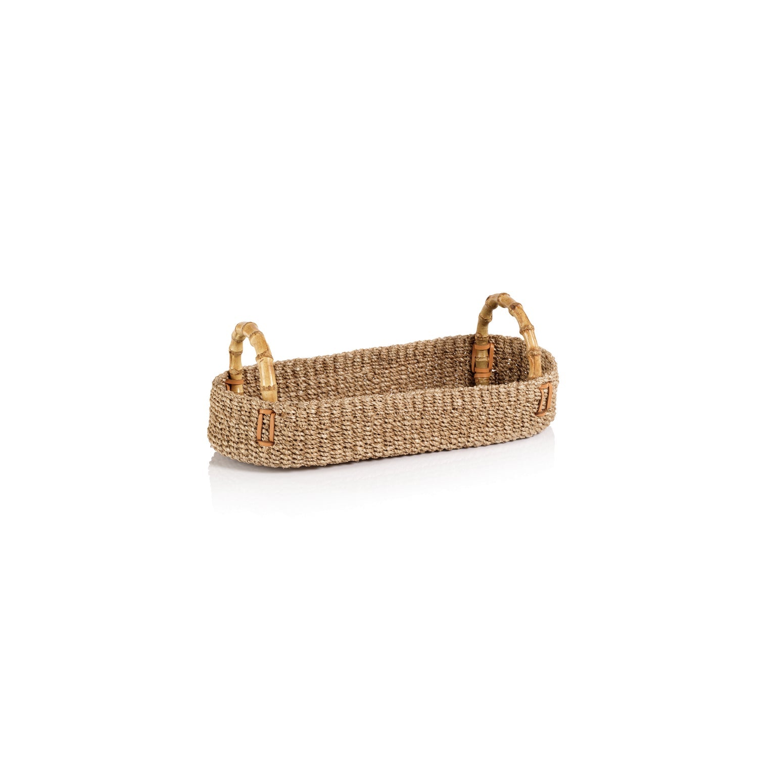 Multipurpose Abaca Tray with Bamboo Handles