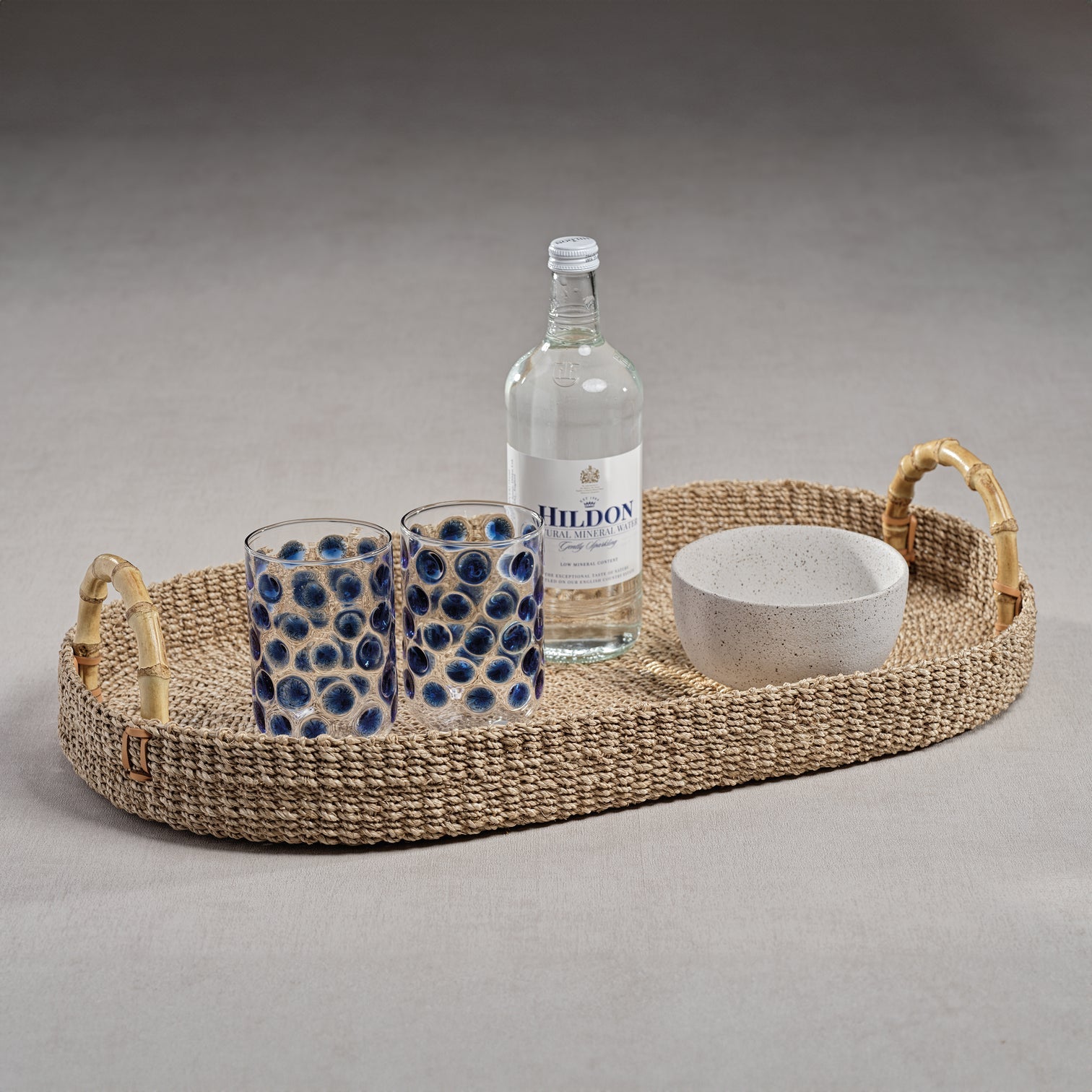 Multipurpose Abaca Tray with Bamboo Handles - Trays by Carlyle Avenue