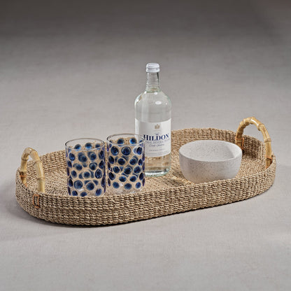 Multipurpose Abaca Tray with Bamboo Handles - Trays by Carlyle Avenue