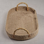 Multipurpose Abaca Tray with Bamboo Handles - Trays by Carlyle Avenue