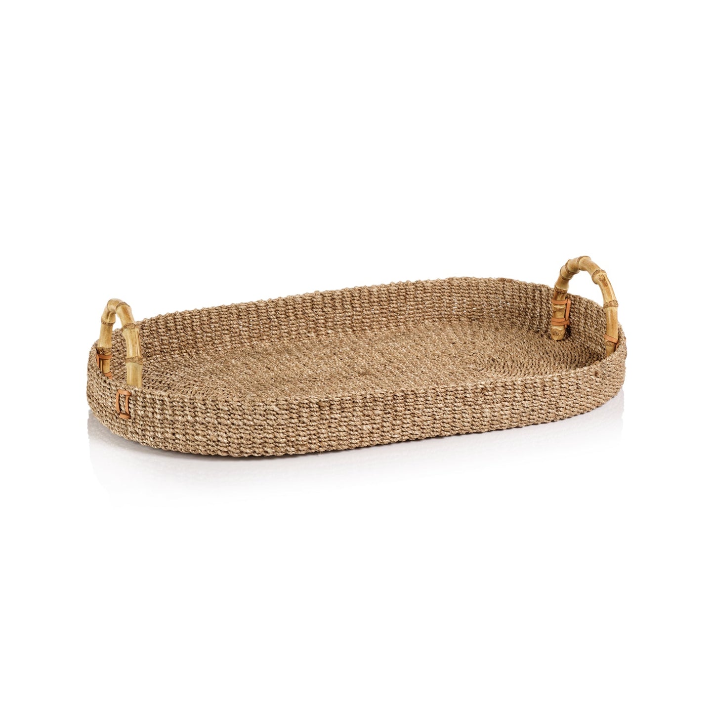 Multipurpose Abaca Tray with Bamboo Handles