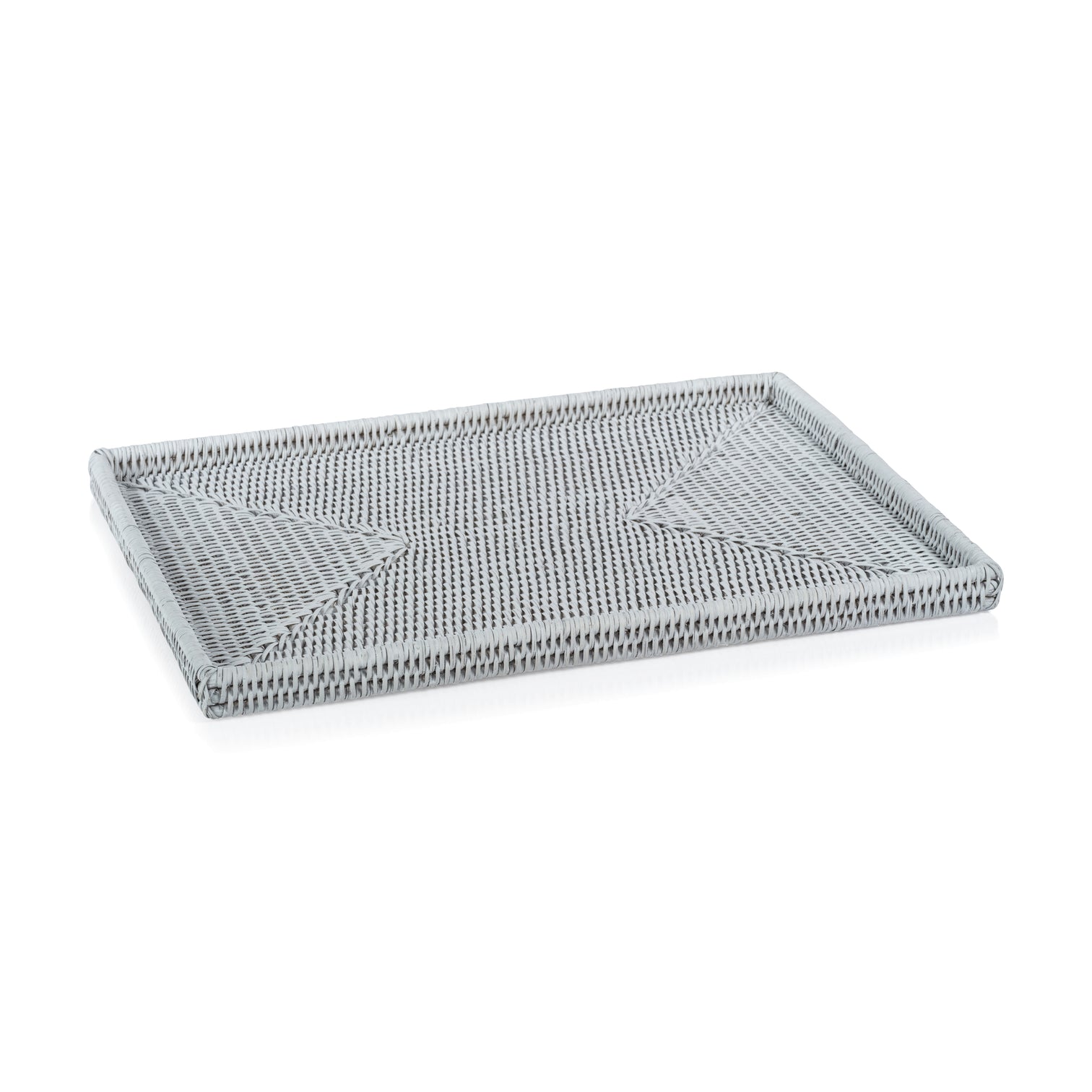 Lulu Rattan Woven Tray - White - Tray by Carlyle Avenue